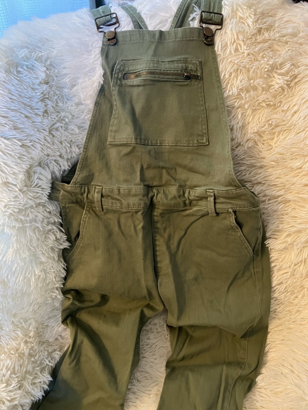 Forever 21 Olive Green Women's Denim Overalls